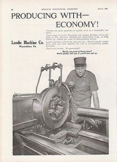 1920 Landis Machine Co Waynesboro PA Ad Threading Mach