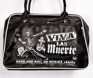 Sourpuss Clothing Viva Las Muerte Handbag Purse Bag Skulls Punk Emo 