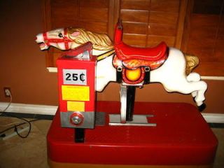 VINTAGE COIN OPERATED HORSE MECHANICAL ARCADE AMUSEMENT 25 CENT