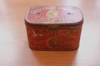   UNION CUT PLUG TOBACCO TIN LUNCH PAIL CAN UNITED STATES TOB CO