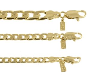 New 18 KT Gold Overlay Cuban, Curb Chain Necklace/Bracelet   LIFETIME 