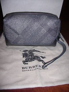 NWT BURBERRY SHIMMER CHECK TOILETRY TRAVEL BAG PURSE