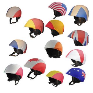 WackySalad SKI Helmet Covers  All Nations, flags, Be seen