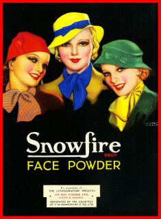   Face Powder Make up Vintage Retro Advert Poster METAL Wall Sign Plaque
