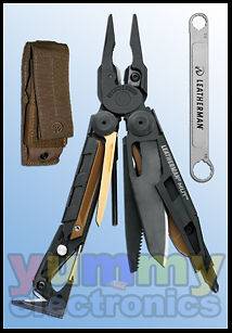   Mut Black Tactical Multi Tool & Brown Molle Sheath & Scope Wrench