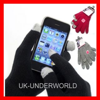 WOMENS LADIES ADULTS TOUCHSCREEN SMART WARM GLOVES FOR APPLE IPHONE 