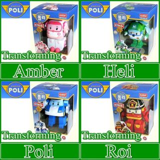   Poli + Amber + Heli + Roi Combo Transformable Robot Transformers