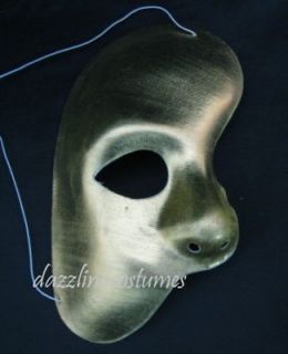 gold phantom of the opera half face mask halloween mardi gras costume 