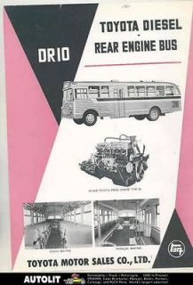1960 Toyota DR10 Rear Engine Diesel Transit Bus Brochure Japan