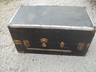 Vintage Travel Metal / WOOD ????? Mixed Trunk Luggage good for decor