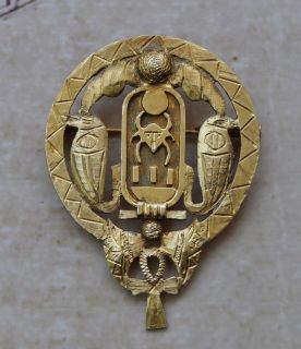 Vintage Egyptian silver gold plated Brooch Pendant