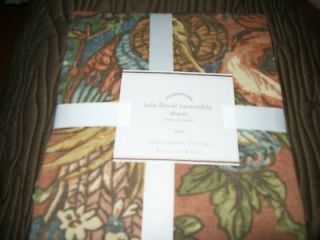 Pottery Barn LOLA Duvet Cover TWIN neutrals green gold rose rust 