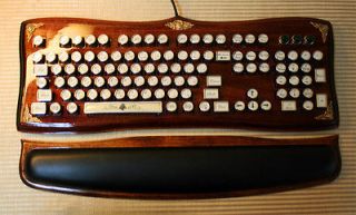 Steampunk Victorian Diviner Keyboard w/ Wrist rest by Datamancer