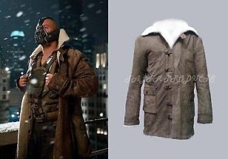   100% REAL COW HIDE LEATHER TRENCH COAT JACKET   THE DARK KNIGHT RISES