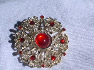 Vintage Sarah Coventry STAR Brooch Pin Jewelry Jelly Belly (*1912)