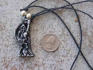   Muerte/Santisi​ma Muerte Grim Reaper Resin Necklace #3   Mexico