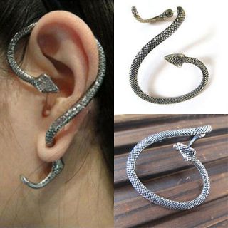 Colors Cool Gothic Twine Wind Temptation Curve Snake Ear Stud Cuff 