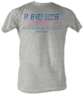 USFL T shirt Logo Football League Adult Gray Tee Shirt