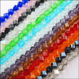 Faceted Helix/Twist Glass Crystal Rondelle Loose Spacer Beads 4mm 6mm 