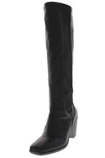 Bandolino NEW Meg Black Stretch Wedge Square Toe Knee High Boots Shoes 