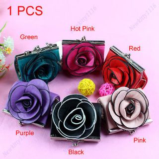   Cute Camellia Fation key Purse card case Dinner Hand bag flower pouch