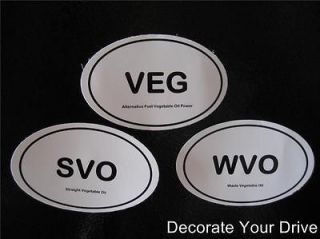   pack WVO SVO & VEG biodiesel Waste Straight Vegetable Oil oval
