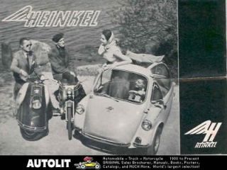 1957 Heinkel Microcar Tourist Scooter Moped Brochure