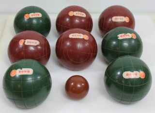 Vintage Older Set of Perfetta BOCCI BALLS Game Set Made in Italy