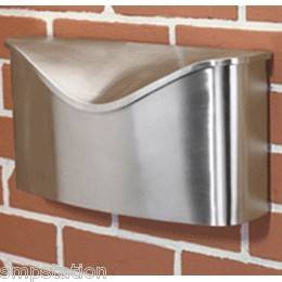   Brushed Stainless Steel Wall Mount Modern Mailbox w Lid Brand New