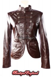 VICTORY Ladies BROWN Military Parade Style Soft Real Nappa Leather 