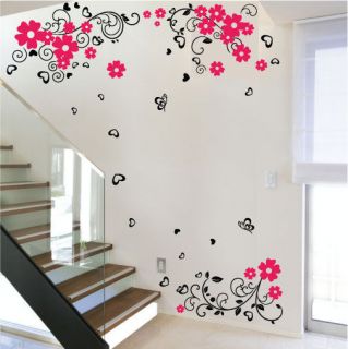 Large Butterfly Flower Art Wall Stickers / Wall Decals