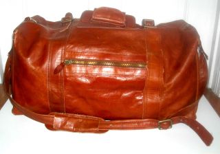 Vintage Frye Black Label Calf Brown Leather Satchel Carry On Luggage 