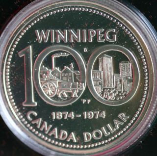 1974 Canadian Specimen Silver Dollar Coin Winnipeg Canada $1 COIN ONLY