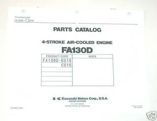 Kawasaki Engine Parts Manual FA130D BS15 CS15