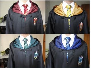   Potter Gryffindor/Slytherin/Hufflepuff/Ravenclaw Cloak Robe/wand/Scarf
