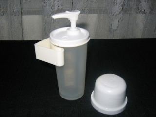   Soap/Lotion Dispenser w Cap & Wall Mount Rack MINT w Directions