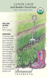 Cover Crop Soil Builder Peas/Oats Organic Heirloom Seed