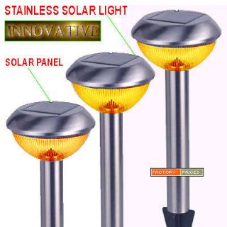 Pack Stainless Steel Solar Landscape Light Lamp Amber LED