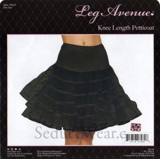 Knee Length Petticoat Slip Crinoline White Black Red Light Pink Brand 