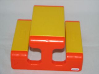 Little Tikes Play Doll House Picnic Table Bench Orange Yellow 