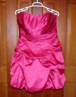 Davids Bridal WATERMELON Pink (84091) Satin Bridesmaid Dress Size 12
