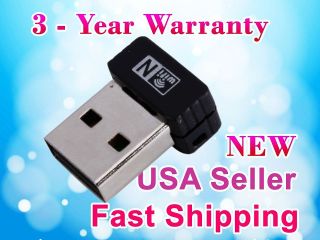 NEW Mini USB 2.0/1.1 WiFi Wireless N LAN Network Adapter IEEE 802.11n 