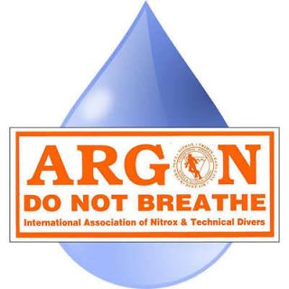 Scuba Divers Cylinder Contents Sticker   Argon   Dive Tank ARGON Do 