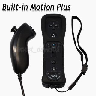    in Motion Plus Game Remote Controller & Nunchuck For Nintendo Wii BK