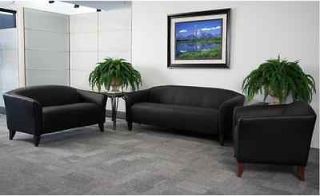   Furniture Set Sofa, Love, Chair Contemporary Style Black Leather NEW