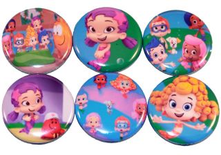 BUBBLE GUPPIES inspired MAGNETS Set of 6   one inch Locker Fride (Set2 