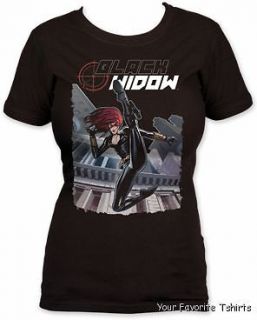   Licensed Marvel Comics Avengers Black Widow Kick Women Shirt S XXL