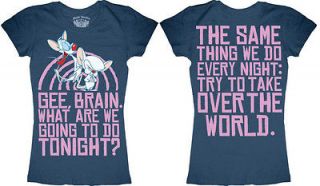Animaniacs T shirt   TV Show World Take Over Ladies Juniors Navy Tee
