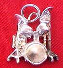 Vintage Sterling Silver Band Percussion Drum Set Charm