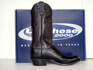 Lucchese 2000 Mens Black Lone Star Calf Cowboy Boots